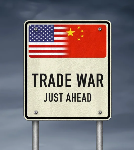 Guerra comercial entre Estados Unidos y China — Foto de Stock