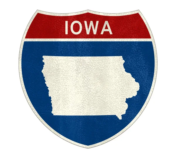 Iowa Interstate znak drogowy — Zdjęcie stockowe