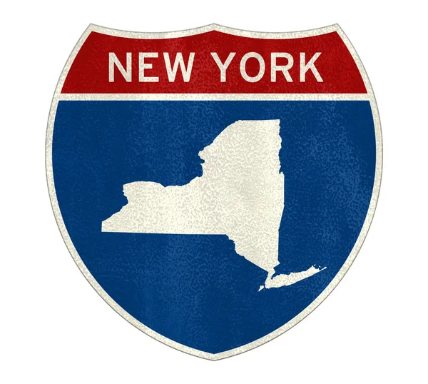 New York cartello stradale interstatale — Foto Stock