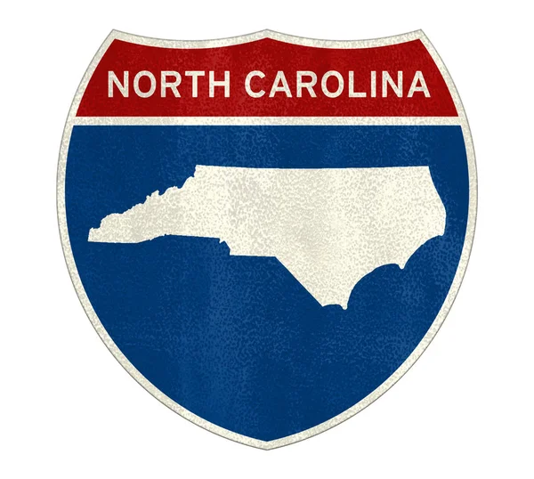 North Carolina Interstate vejskilt - Stock-foto