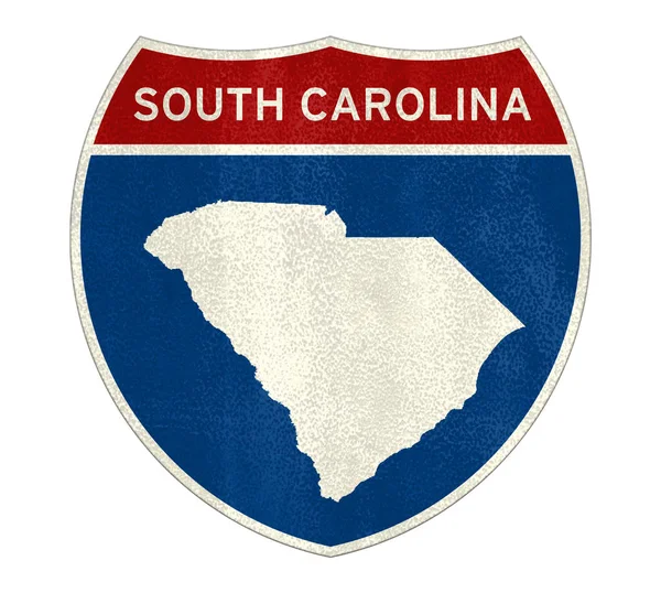 South Carolina Interstate znak drogowy — Zdjęcie stockowe