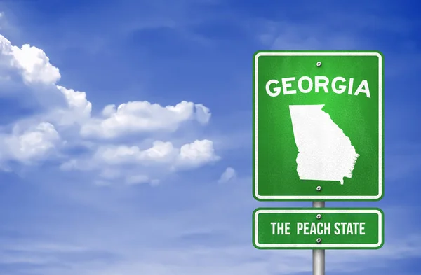Gruzja-Gruzja autostrada znak-ilustracja — Zdjęcie stockowe