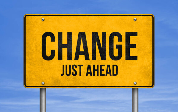 Road sign message - Change ahead