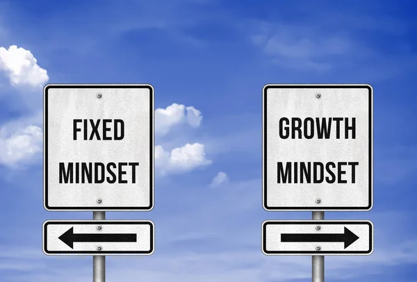 Mindset Fisso Contro Mindset Crescita — Foto Stock