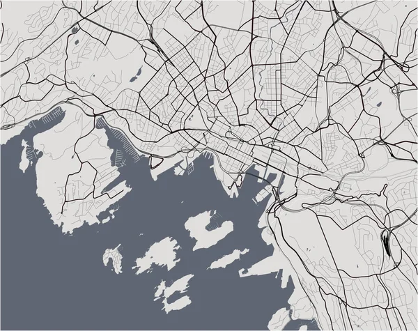 오슬로, 노르웨이의 도시 지도 — 스톡 벡터