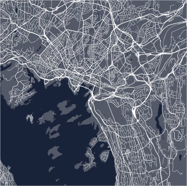 Oslo, Norveç'in şehir haritası