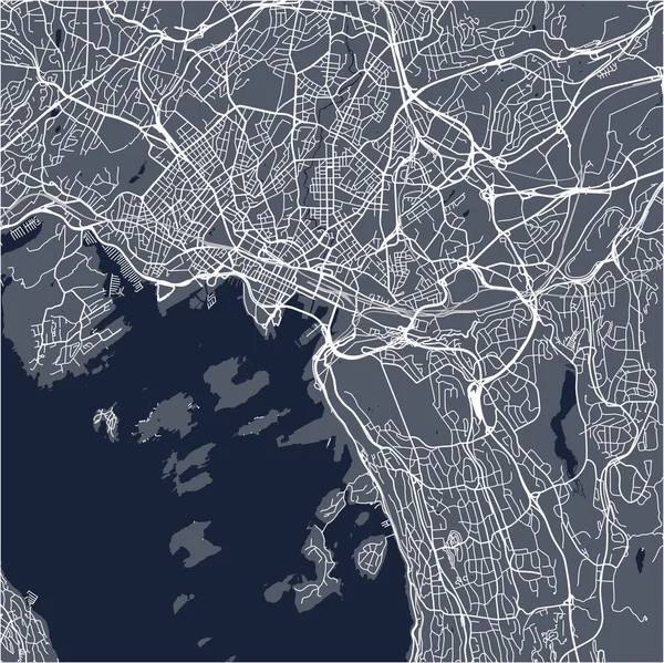 Mapa de la ciudad de Oslo, Noruega — Vector de stock
