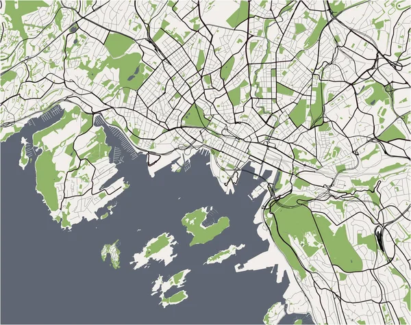 Oslo, Norveç'in şehir haritası — Stok Vektör