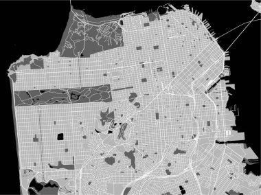 San Francisco, ABD 'nin haritası.