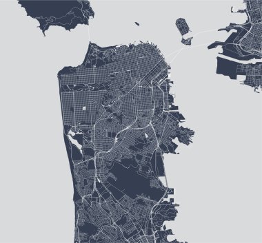 San Francisco, ABD 'nin vektör haritası