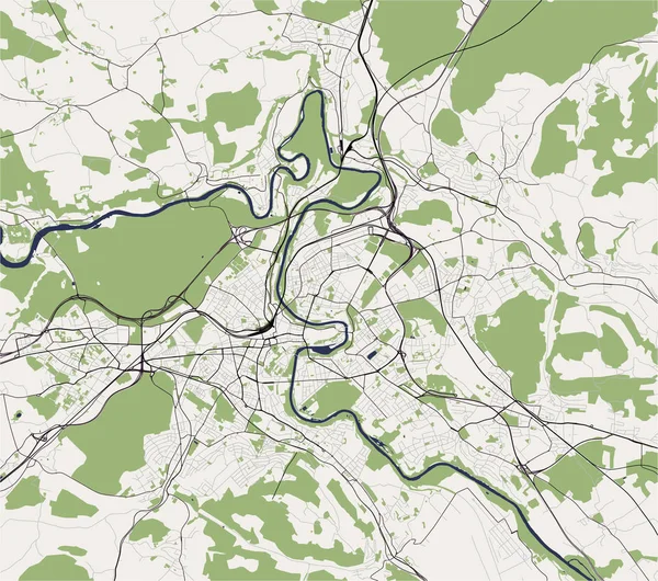 Вектор Карта Міста Берн Швейцарія — стоковий вектор