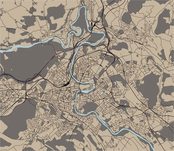 Векторная Карта Города Берн Швейцария — стоковый вектор
