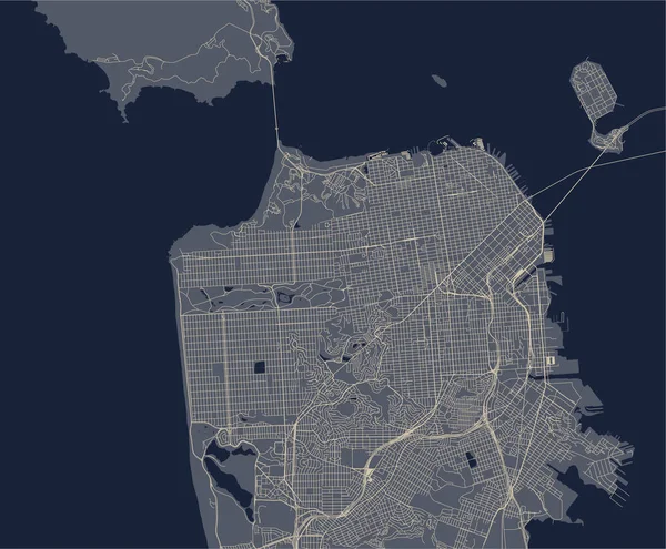Векторна Мапа Міста Сан Франциско Сша — стоковий вектор