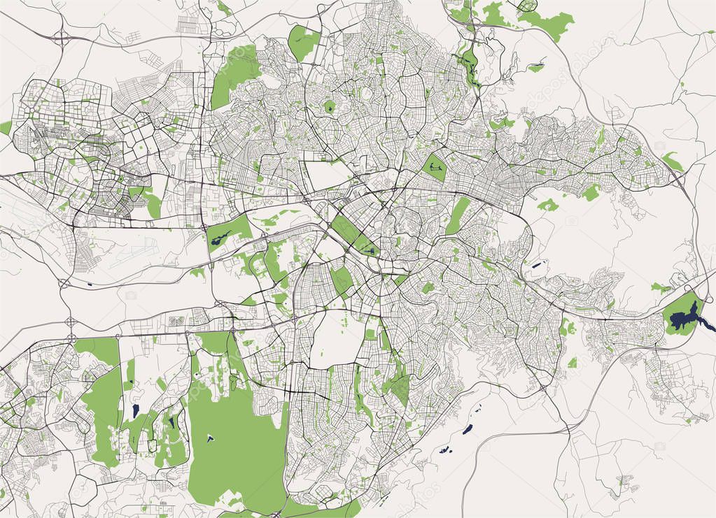 vector map of the city of Ankara, Turkey