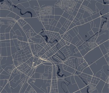 Minsk, Beyaz Rusya'nın şehrin vektör harita