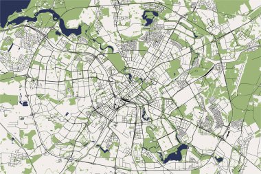 Minsk, Beyaz Rusya'nın şehrin vektör harita