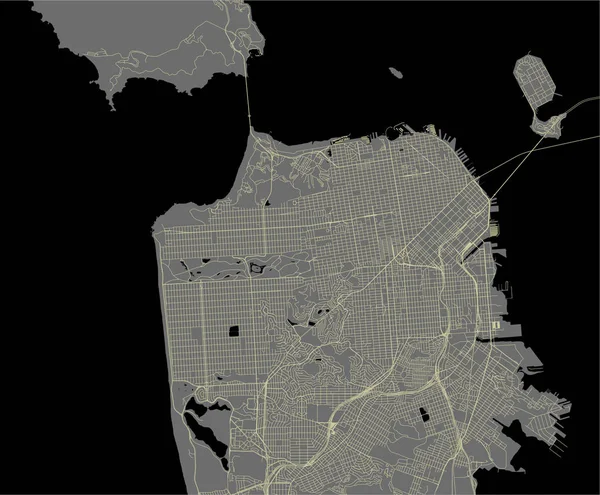 Mapa Vectorial Ciudad San Francisco Estados Unidos — Vector de stock