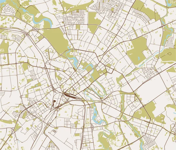Mapa Vectorial Ciudad Minsk Belarús — Vector de stock
