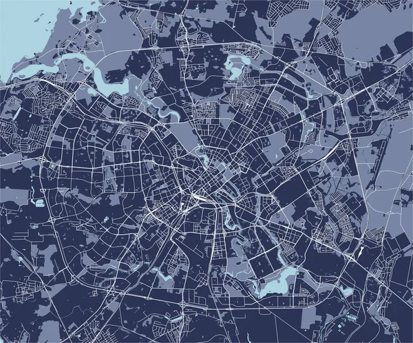 Vektorkarte Der Stadt Minsk Weißrussland — Stockvektor