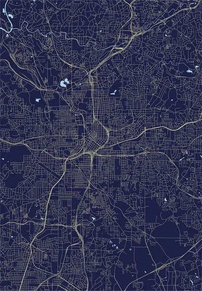 Mapa Vectorial Ciudad Atlanta Estados Unidos — Vector de stock