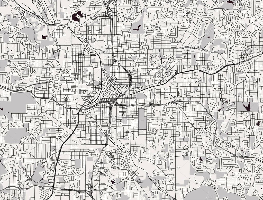 vector map of the city of Atlanta, USA