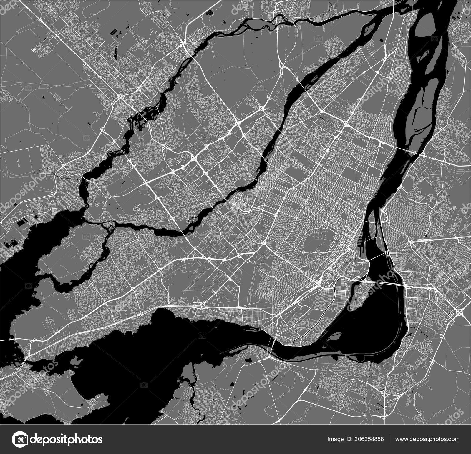 City Of Montreal Map Map Of The City Of Montreal , Canada Stock Vector Image By ©Tish11  #206258858
