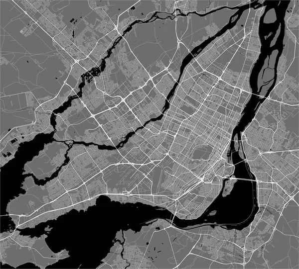 몬트리올, 캐나다의 도시 지도 — 스톡 벡터
