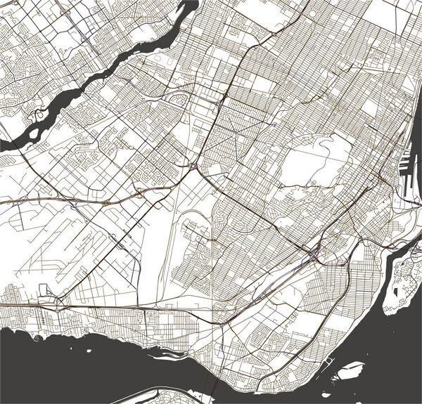 Mapa da cidade de Montreal, Canadá — Vetor de Stock