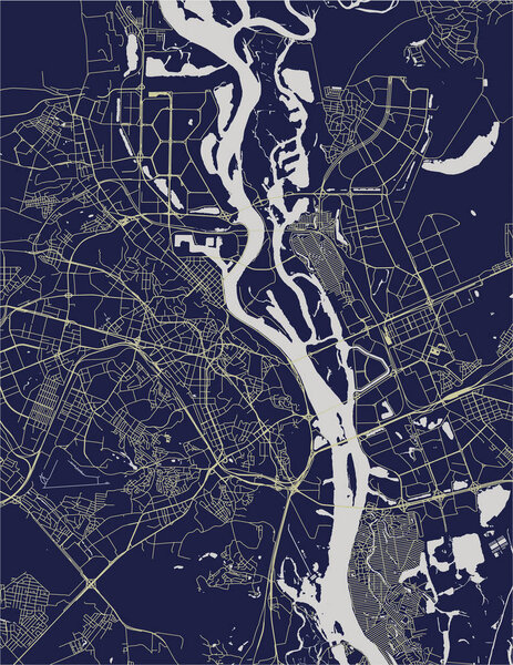 map of the city of Kiev, Ukraine