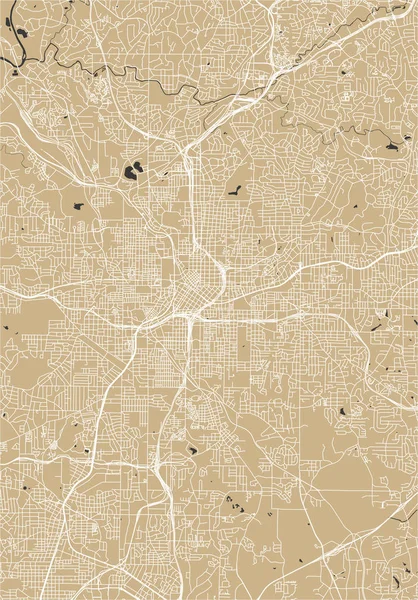 Mapa da cidade de Atlanta, EUA — Vetor de Stock