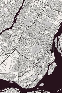 Montreal, Kanada şehrin vektör harita