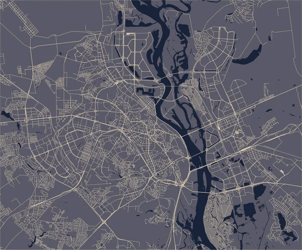 Mapa města Kyjev, Ukrajina — Stockový vektor