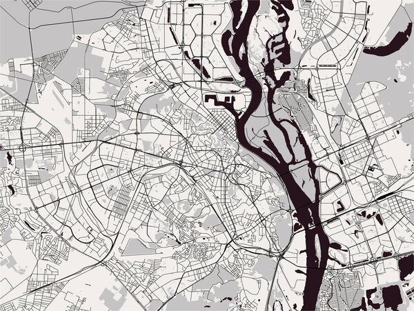 map of the city of Kiev, Ukraine