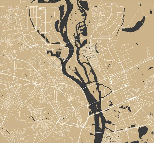 Mapa Vetorial Cidade Kiev Ucrânia — Vetor de Stock