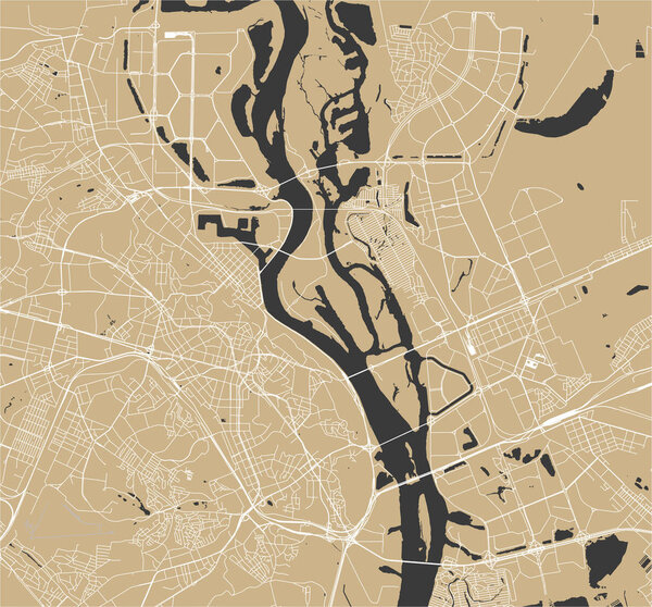 vector map of the city of Kiev, Ukraine