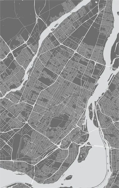 Wektor Mapa Miasta Montreal Kanada — Wektor stockowy