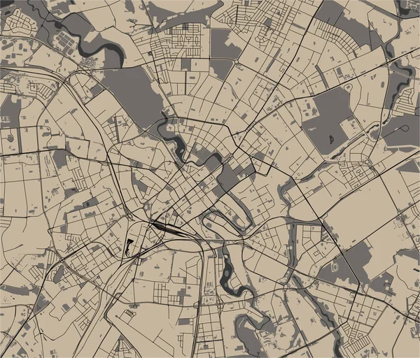 Векторная Карта Города Минска Беларусь — стоковый вектор
