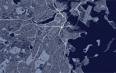 vektör haritası Boston, ABD