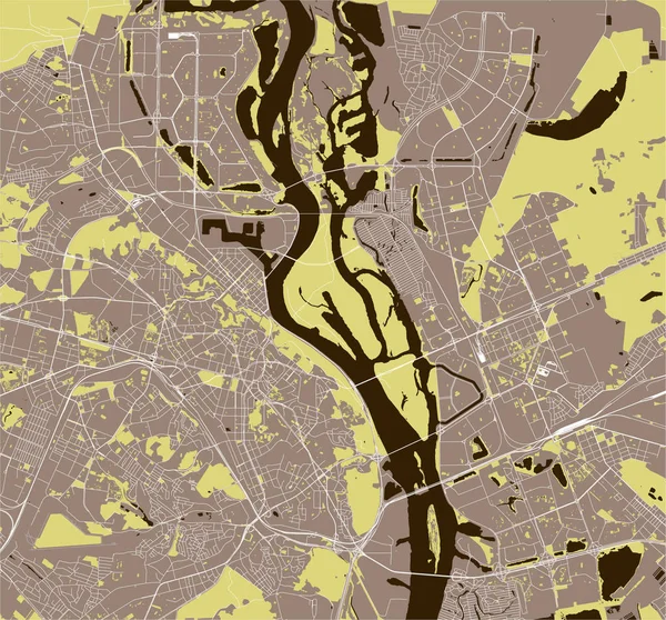 Kiev, Ukrayna'nın şehrin vektör harita