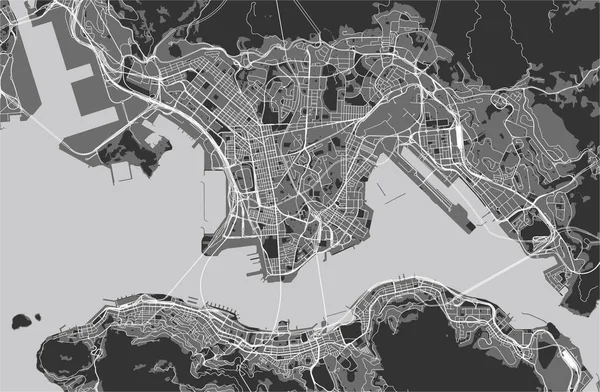 Vektorkarte Der Stadt Hongkong Sonderverwaltungsregion Der Volksrepublik China — Stockvektor