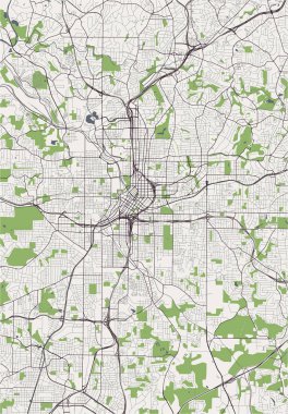 vektör Atlanta, ABD şehir haritası