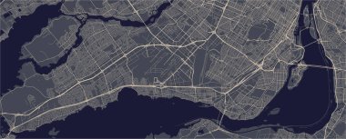 Montreal, Kanada şehrin vektör harita