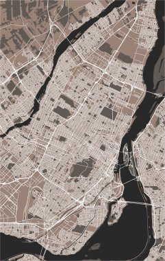 Montreal, Kanada şehrin vektör harita