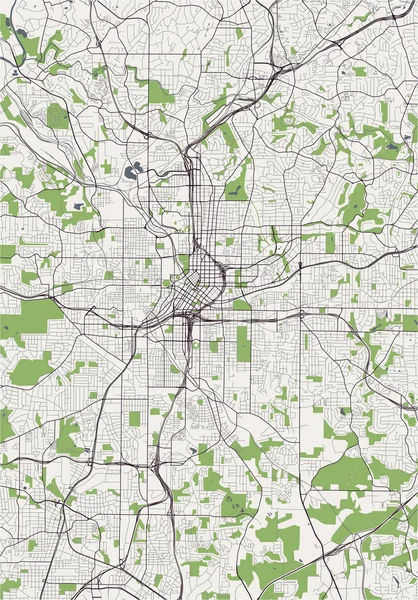 Vector Map City Atlanta Usa — Stock Vector