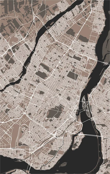 Mapa Vetorial Cidade Montreal Canadá — Vetor de Stock