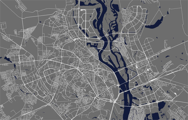 vector map of the city of Kiev, Ukraine