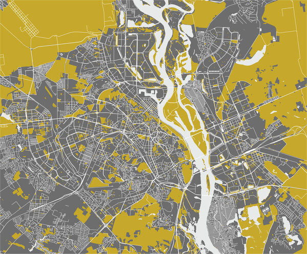 vector map of the city of Kiev, Ukraine