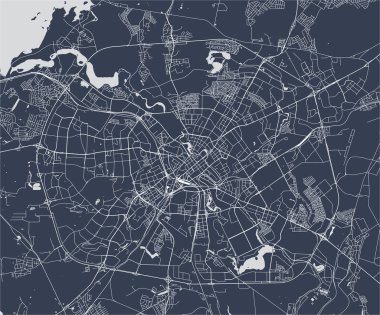 Minsk, Beyaz Rusya'nın şehrin vektör harita