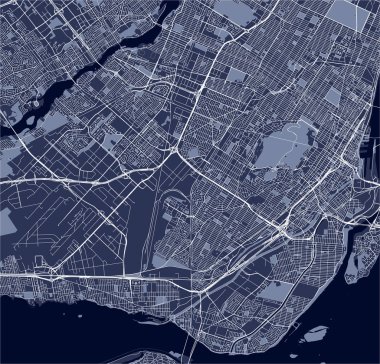 Montreal, Kanada şehrin vektör harita