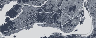 Montreal, Kanada şehrin vektör harita